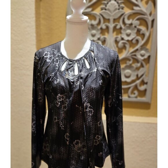 Vintage Artex Fashions Y2K  2 pc S Animal Print Long Sleeve W Cutout Neckline - Picture 1 of 14